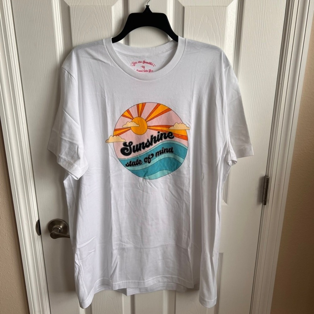New Funnel Cake Tree You Are Beautiful Sunshine State of Mind White T-Shirt XL‎